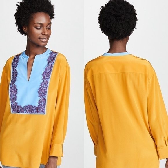 Tory Burch Claire Silk Tunic Lace detail - Picture 1 of 8